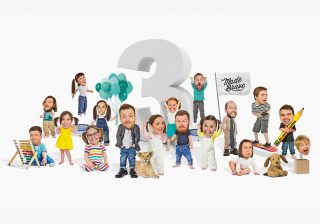 MadeBrave team, as toddlers, celebrating the company’s third birthday