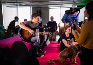 James from sweet wave audio and Hannah Jarrett-Scott playing be your weird self live at MadeBrave