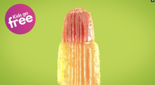 Giant Rocket Lolly on green background