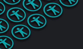 Why You Should Consider Web Accessibility from the Start several teal web accessibility icons on black background