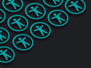 Why You Should Consider Web Accessibility from the Start several teal web accessibility icons on black background