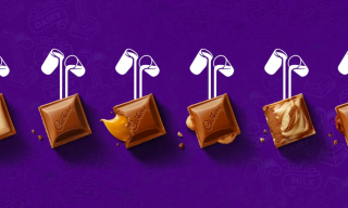 Cadbury Dairy Milk Rebrand cadbury dairy milk squares laying flat