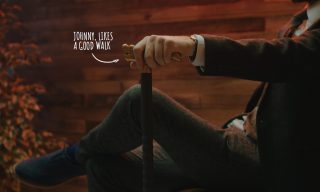 Deanston Brand Positioning Campaign Man sitting down with a cane