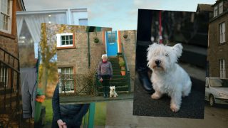Video still from Deanston Brand Positioning Campaign film showing an old woman and her dog