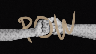 Fist bump with the word 