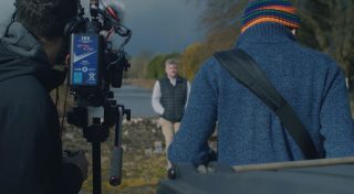 Behind the scenes shooting with a video camera