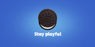 Oreo’s #stayhomestayplayful campaign Single Oreo cookie on blue background