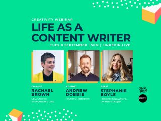 madebrave & creative entreprenuers club, hosts Andrew Dobbie & Rachael Brown, guest Stephanie Boyle