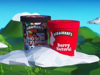 Ice Cream Floating on a Cloud Two cartons of ice cream floating on a cloud