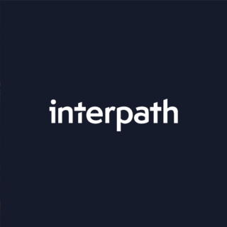 image of white interpath logo on navy blue
