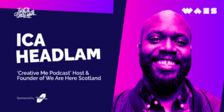 Photo of Ica Headlam with pink and purple filter