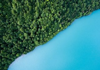 Interpath Photography drone shot photo of forest and lake