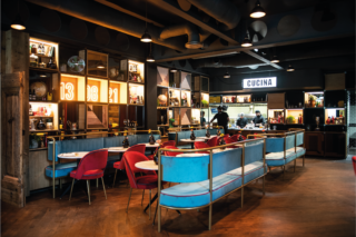 photo showing Doppio Malto Interior with glowing lights and chairs