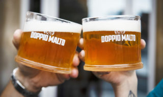 Two pints of doppio malto beer