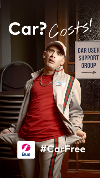 Ad example showing closeup photo of Gav with 