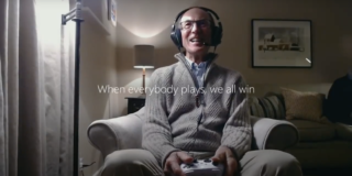 Xbox Campaign Battling Loneliness Grandad playing Xbox with grandson to battle loneliness