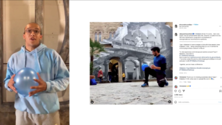 screenshots of social media posts showing people taking part in the blue balloon challenge