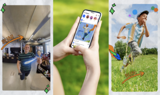 three images showing examples of movement and people running as part of the Sprun Concept Launch Campaign