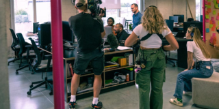 photo of a production team shooting a segment for Gordon Ramsay's Future Food Stars in the MadeBrave studio