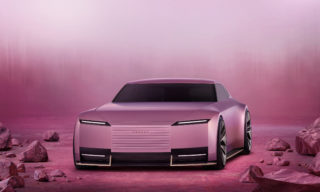 Jaguar Rebrand photo of a pink car on a pink background