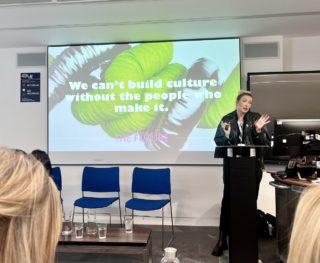 The Marketing Society Amplify Festival a photo of Franziska Gregor, MD at Serviceplan on all things creative culture standing in front of a slide that says