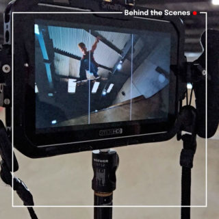 Fist Bus LFG Campaign - BTS behind the scenes photo of a video review screen