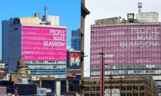 Glasgow's Met Building two photos of the met building in glasgow, a before and aftera