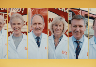 Tunnock's Brand Film - The Tunnock's Family A photo of six men and women from the Tunnock's family